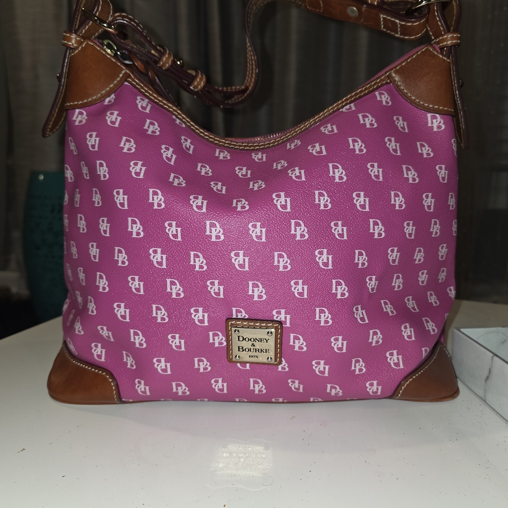 Dooney & Bourke Pink and Tan Shoulder Bag